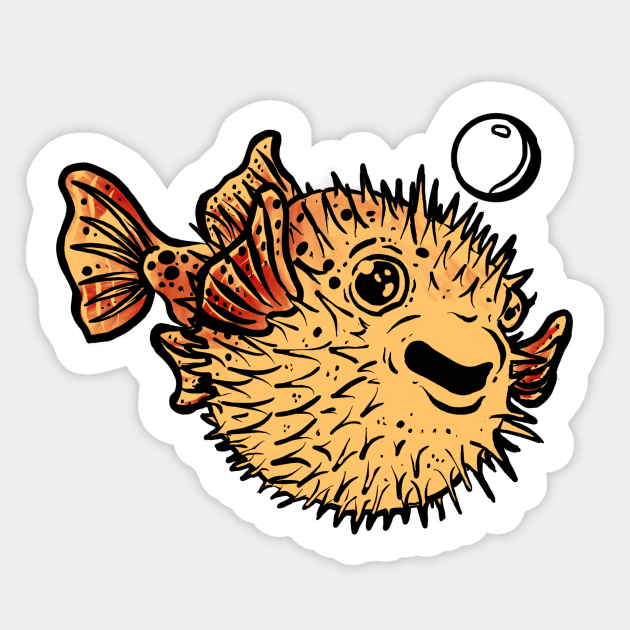 Fugu Trader Cam Puffer Fish Sticker by TraderCam